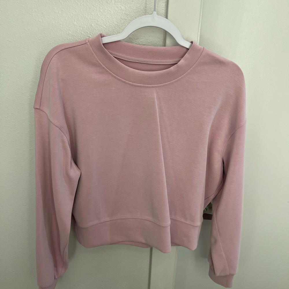 Lululemon Perfectly Oversized Crop Crew - Pink Peony / Size 2